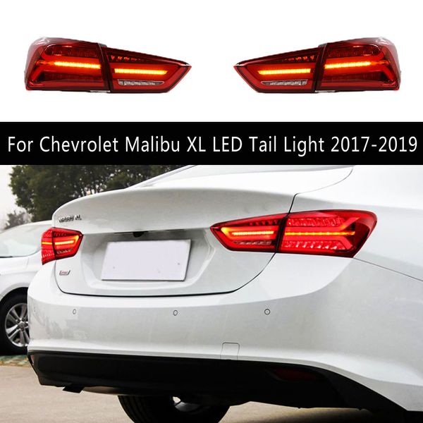 Conjunto de luz trasera de estilo de coche, luces de marcha atrás de freno para Chevrolet Malibu XL, luz trasera LED 17-19, señal de giro tipo serpentina, piezas de automóvil