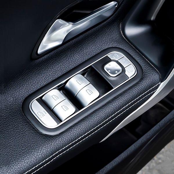 Botones de elevación de cristal para ventana de coche, pegatinas decorativas con lentejuelas para Mercedes Benz W247 W167 W177 W213 W205 GLB GLK GLS GLE