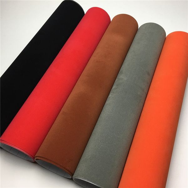 Voiture Suede Vinyl Wrap Film Autocollant Feuille D'emballage Bubble Skin Gratuit Pour Auto Wraps Véhicule Decal Console Ordinateur Intérieur Extérieur Décoration Accessoires