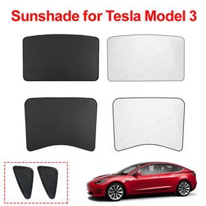 Pare-soleil de voiture, pare-soleil de toit en verre pour Tesla modèle 3 2021, toit ouvrant avant et arrière, pare-brise triangulaire, filet d'ombrage aveugle, 6 pièces/ensemble