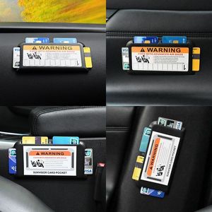 Auto Sun Visor Card Holder Organisator Strong Pasting Storag opruimen Auto instrumentenpaneel Deurkaart Clip auto Interieur accessoires