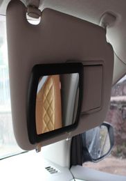 Visor de voiture Soleil Cosmetic Mirror Interior Making Mirror pour les dames avec clip métallique ABS Glass1854690