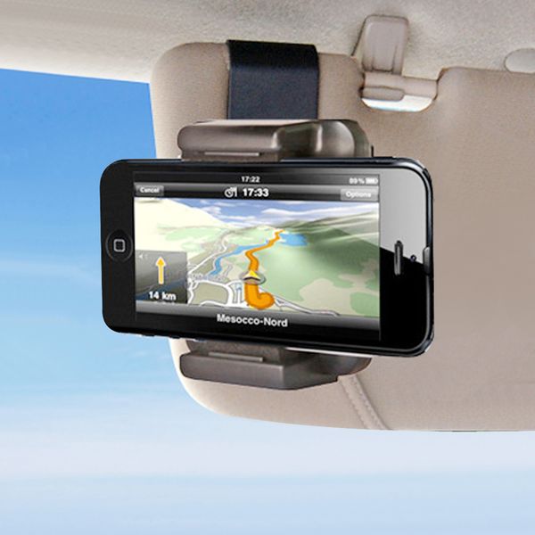 Soporte de teléfono para parasol de coche, Clip Universal para coche, parasol, soporte para teléfono móvil, soporte para iphone X, soporte para GPS en Clip móvil para coche