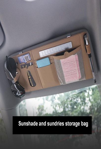 Voiture Sunblock Bill Pen Porte-carte de visite Visière CD DVD Organisateur Opbergbox Lunettes de soleil Clip Mount Nettoyage Accessoires de voiture6136849