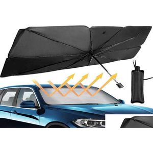 Auto Sunshade 125cm 145 cm opvouwbare voorruiten Zonschaduw Paraplu uv er warmte -insatie voorraam interieurbescherming4322717 Drop deliv otyddddddddddom