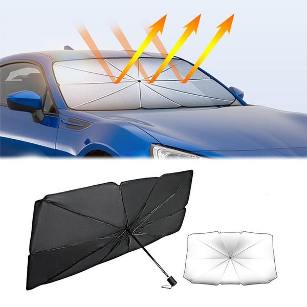 Parasol de coche 1x Paraguas Ventana delantera Parasol Protector Parasol Cubiertas de automóvil Accesorios de protección de parabrisas interior