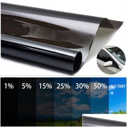 CAR Sunshade 300x50cm Ventana negra Ventil de viento Vidrete 5% -50% Tinte de rollo para el hogar Solar UV Protector Sticker Drop entrega Automóviles M Otiwa