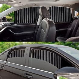 Auto Sunshade 4PCS Gordijnen Magnetische installatie Auto Ruitschap Zonneschaduw Gordijn Zijraam UV Bescherming Druppel Levering 2022 Mobiel DH18R