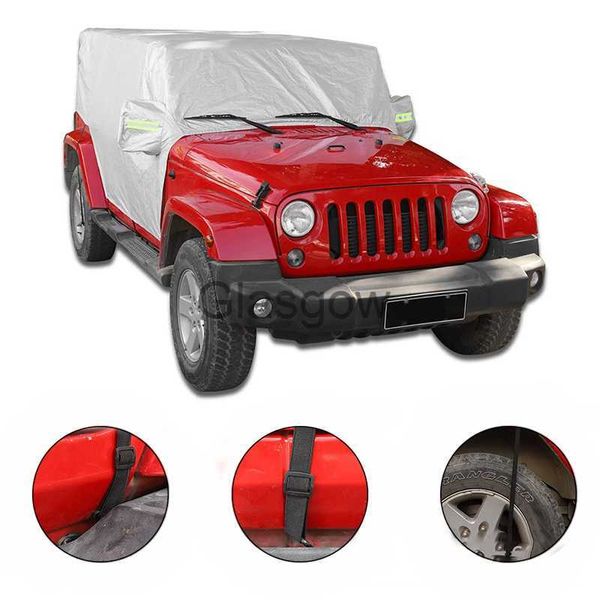 Pare-soleil de voiture Toit automatique Demi-couverture Pare-soleil Bouclier thermique Version 24 portes Couverture de voiture pour JEEP Wrangler 2 Door4 Anti UV Pare-soleil Protecteur de poussière x0725