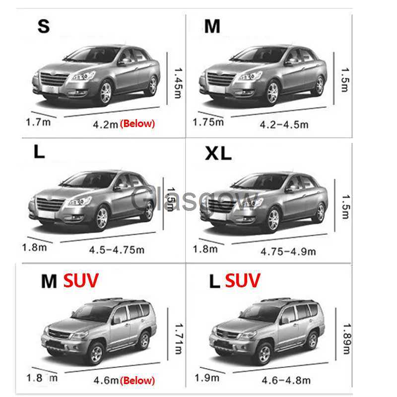 Pára-sol de carro capas de carro à prova d'água protetor de cobertura automática completo universal para SUV Sedan tamanho 6 neve poeira chuva acessórios para carro à prova de neve x0725