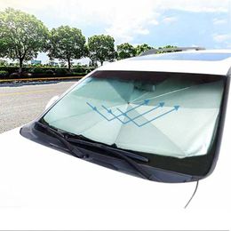 Couverture de pare-soleil de voiture isolation thermique fenêtre avant Protection intérieure 145CM pare-brise pliable pare-soleil parapluie228f
