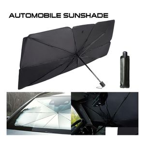 Parasol para coche Ers Parasol interior Parabrisas Er Protección contra rayos ultravioleta Parasol Ventana delantera Paraguas plegable Entrega móvil Motocicleta Dhr0N