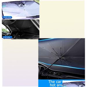 Auto Sunshade opvouwbare voorruit paraplu voorruit Zon schaduw Ert warmte -insatie UV -bescherming Parasol Accessoires6679045 Drop deliv otn2a