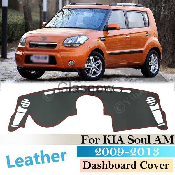 Pare-soleil de voiture pour KIA Soul 2009 2013 AM tapis en cuir antidérapant tapis de couverture de tableau de bord pare-soleil Dashmat protéger tapis accessoires AntiUV 2012 x0725