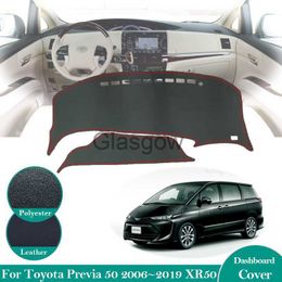Pare-soleil de voiture pour Toyota Previa 50 2006 ~ 2019 XR50 Estima Tarago tapis en cuir antidérapant tapis de bord couverture pare-soleil Dashmat tapis accessoires x0725