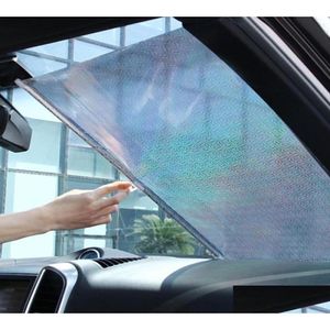 Car Sunshade Retractable Side Window Sunshades 4060Cm 40125Cm Sun Shade Visor Roller Blind Protection Film Rear9517881 Drop Delivery A Otpgu