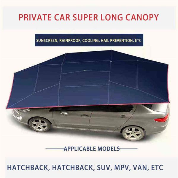 Voiture Sunshade Roof Suncreen Isolation de la chaleur Feuilles de grêle Feuilles de parking extérieure Sunshade Mobile Garage Automatic Car Umbrella Fold H220425 341Q