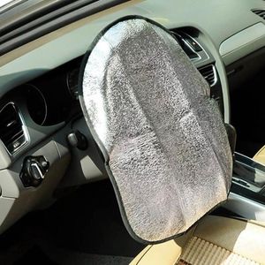 Auto Sunshade Silver Aluminium film Steerwiel Schaduw Cover Reflecterende Zonbescherming Beschermer Top Verkoop