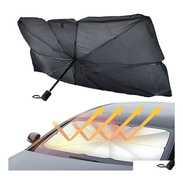 Pare-soleil de voiture Type de parapluie d'été Protecteur pour le modèle avant 2 Peut choisir Drop Delivery Mobiles Motos Accessoires intérieurs Dh1Lt