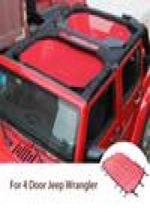 Auto Sunshade Sun Protection Net voor Jeep Wrangler JK 4 Deuren 20072017 Auto exterieuraccessoires Red7663811