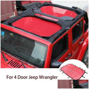 Auto Sunshade Sun Protection Net voor Jeep Wrangler JK 4 Deuren 2007- Exterieuraccessoires Rood Draft Druppel Mobiles Motorfietsen Interio Dhaxx