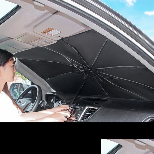 Pare-soleil de voiture pare-soleil pour pare-brise pare-soleil pliable avant facile à ranger protéger le véhicule des UV et H282W livraison directe Otkhb