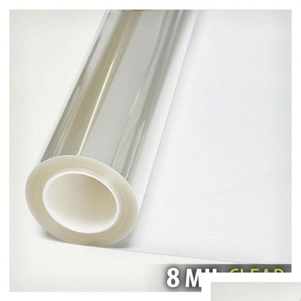 Voiture Sunshade Sunice 1 52x1 2 8 mil Transparent Window Safety Film Sécurité Flacture Protection à l'épreuve du verre Sticker Bâtiment Res282U DR DH9FS