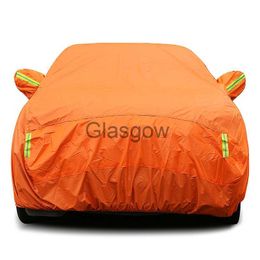 Parasol de coche Universal Orange Car Cover Outdoor Dust Protección UV Full Car Cover Impermeable Auto Protector Paraguas para BMW Audi Hyundai x0725