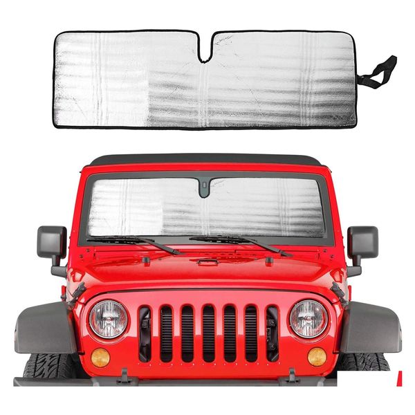 Pare-soleil de voiture pare-brise pare-soleil pour 1997 Jeep Wrangler Tj Jk Jku pare-soleil bouclier thermique feuille d'aluminium triple structure stratifiée Dro Dhyza