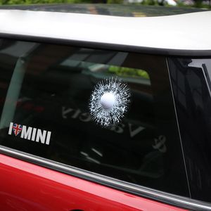 Auto SUV 3D Golfbal Hit Glass Window Crack Sticker Body Adhesive Decal Trim