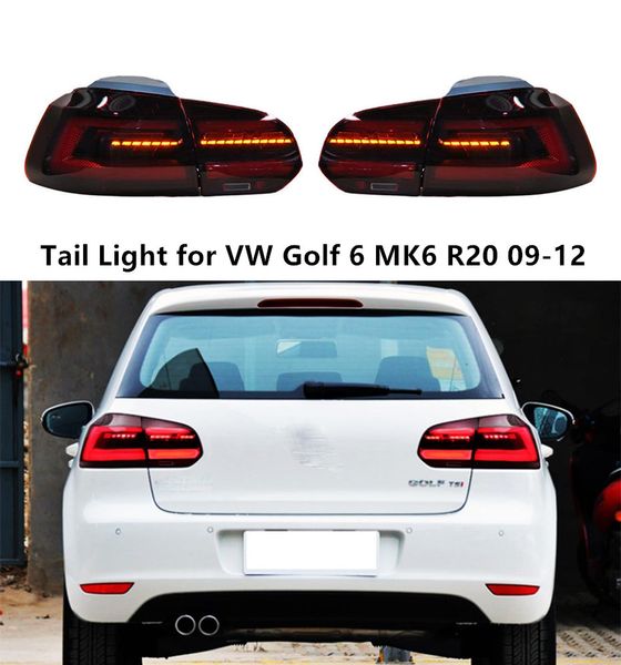 Lámpara trasera de coche para VW Golf 6 luz trasera LED 2009-2012 MK6 R20 luz de señal de giro de freno trasero accesorios automotrices