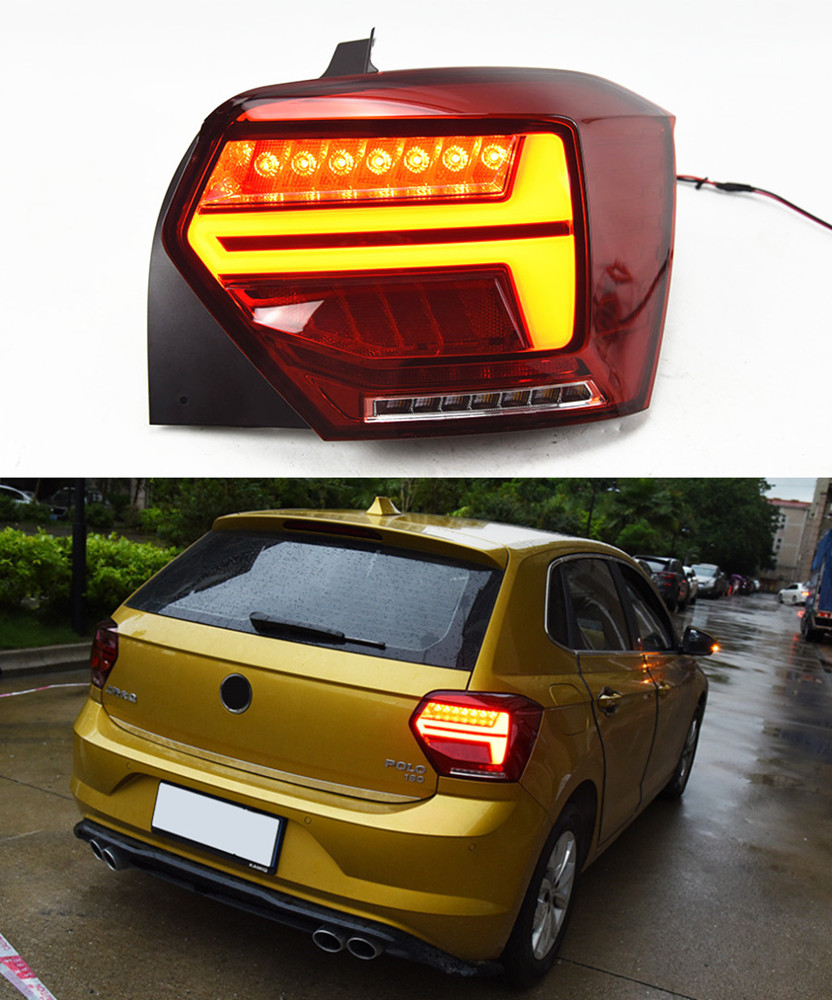 Car Tail Lamp for VW Polo LED Taillight 2019-2021 Rear Running Brake Fog Turn Signal Light Automotive Accessories