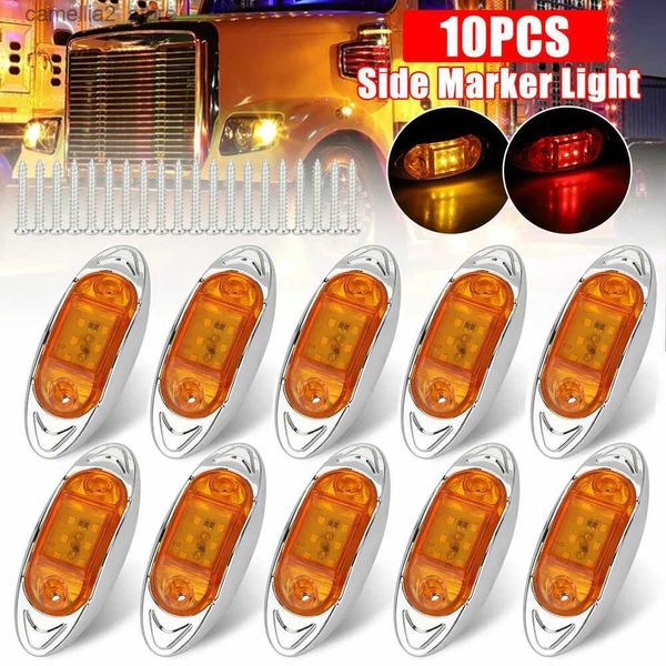 Luces traseras para automóvil 10PCS Luces LED universales de gálibo y marcador lateral para camiones Remolques Barcos Autos Autobús DC 12-24V Indicadores traseros delanteros y traseros Q231017