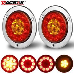 Luces traseras del coche 12V 24V LED redondo Luces traseras del camión Luz corriente Señal de giro Lámpara trasera Luces de freno del remolque Pickup RV Coche Tractor Luces traseras Q231017