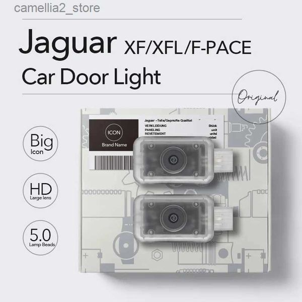 Luces traseras del coche para Jaguar Luz de puerta de coche de bienvenida NUEVO XF XFL F-PACE 2021 2022 2023 Icono de cortesía HD Lámpara LED Proyector Luz de atmósfera Q231017