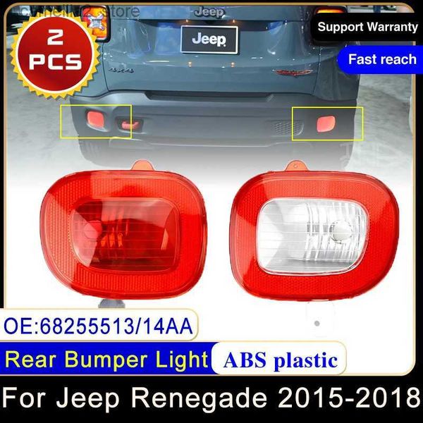 Luces traseras de coche para Jeep Renegade 2015 ~ 2018 68255513AA 68255514AA Luz reflectora de parachoques trasero izquierda derecha antiniebla luz roja accesorios de coche Q231017