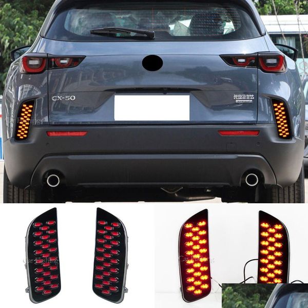 Luces traseras del coche Luz reflectora del parachoques trasero LED para Mazda Cx-50 Cx50 2022 2023 Freno de lámpara antiniebla con señal de giro dinámica Entrega directa A Oteq2