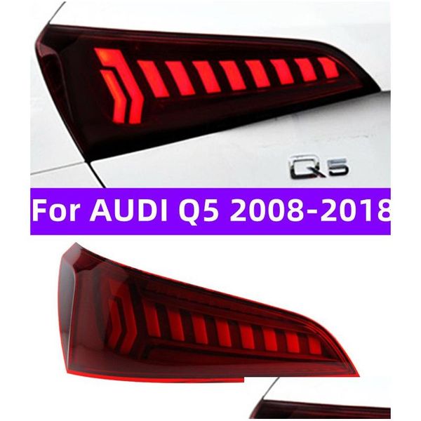 Feux arrière de voiture LED feu arrière pour Q5 2008-20 18 feux arrière arrière Drl clignotants mobiles feux de brouillard de frein assemblage livraison directe Automobi Ottm1