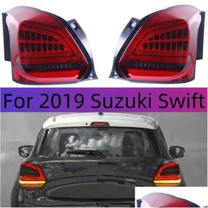 Luces traseras del coche Estilo para 20 19 Suzuki Swift Conjunto de luces traseras LED Luz de marcha Streamer Señal de giro Freno de marcha atrás Lámpara Drop Deliv Otple