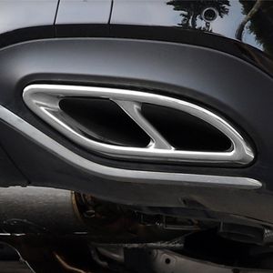 Pegatinas decorativas para marco de tubo de escape de garganta de coche, embellecedor para Mercedes Benz Clase A A180 200 2019, estilo de acero inoxidable