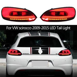 Auto -achterlichtmontage voor VW Scirocco LED -staartlicht Dynamische streamer Turn Signal Indicator Reverse Remring Rem achterlamp