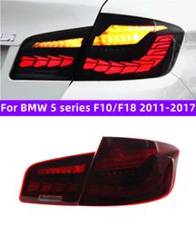 Auto Achterlicht voor BMW 5 serie F10/F18 2011-20 17 LED Dragon Schaal LED DRL Running lichten Mistlampen Achter Parkeerlichten