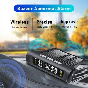 Sistema de monitoreo de presión de neumáticos de automóviles Sensor TPMS Energía solar Sensores externos de presión de neumáticos digitales para 4 ruedas TMPS