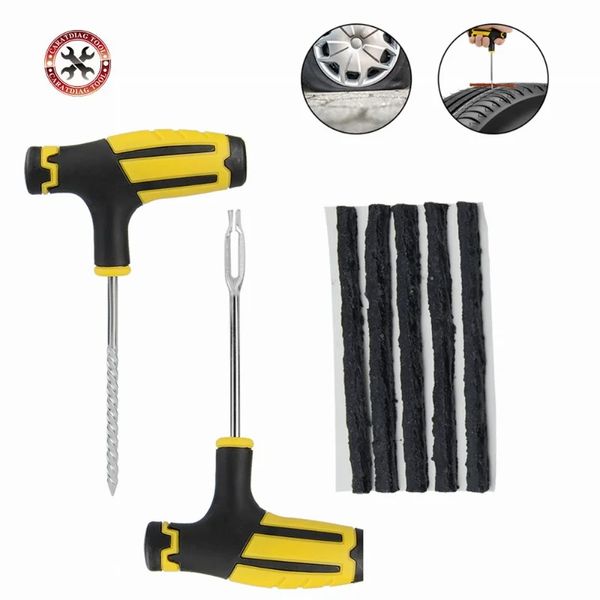 Outils de réparation de pneus de voiture, Kit de réparation de pneus, ensemble d'outils de rivets, bouchon de crevaison de pneu Tubeless de voiture, pièces automobiles de Garage, livraison gratuite