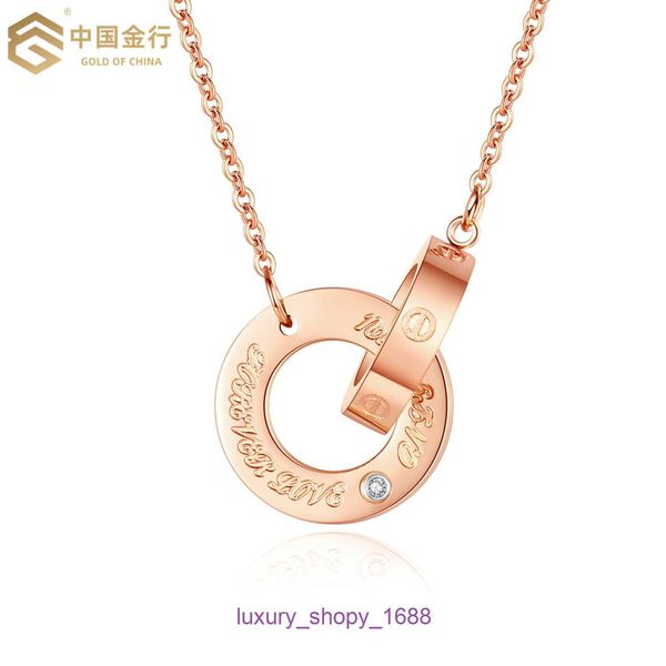 Collar de neumáticos de coche Clásico Popular temperamento Versión coreana Caliente Nuevo Titanio Oro rosa Colgante rojo neto para mujer Con caja original Pan