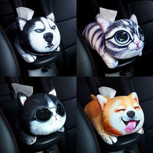 Auto Tissue Box Accessories Cute Toon Plush Holder Cover Home Decor Paper Styling Y200328