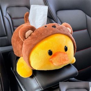 Boîte à mouchoirs de voiture créative ER mignon Shiba Inu chien en peluche support d'accoudoir pour siège arrière distributeur de serviettes suspendus 210326 livraison directe M Dhb6U