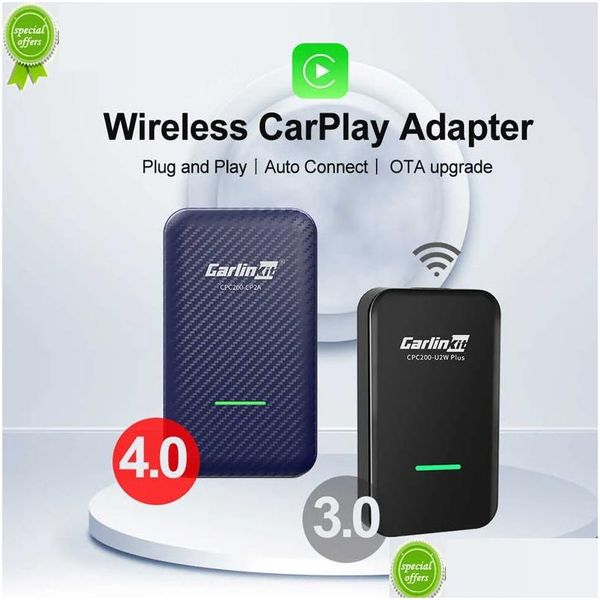 Boîte à mouchoirs De voiture nouveau Carlinkit 4.0 adaptateur Android sans fil 3.0 2 en 1 pour Appleaddandroid Carplay Ai Box Dongle USB Vw Benz Kia Drop De Dhuct