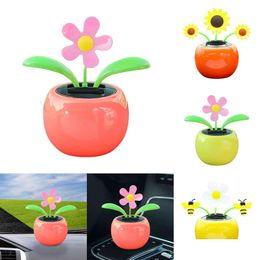 Auto Tissue Box Nieuwe Dashboard Flower Syer Solar Dancing Decoration Ornamenten voor Windowsill Office Home Drop Delivery Automobiles MOT DHPM4