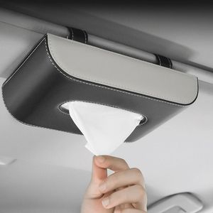 Boîte à mouchoirs de voiture, pare-soleil, support en cuir, rangement intérieur automobile, accessoires de décoration, boîte à mouchoirs automatique, décor 220523